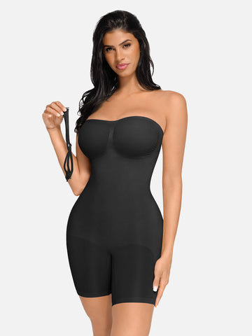 Shapecurve Seamless Strapless Bodysuit with Removable Straps