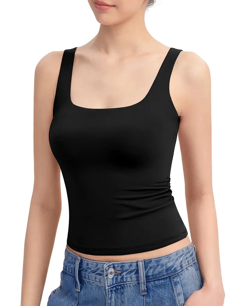 SHAPECURVE Skin-Friendly Sculpting Square-Neck Tank Top