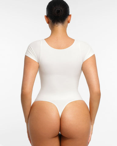 Women’s V-Neck Compression Bodysuit – Seamless Shapewear Top