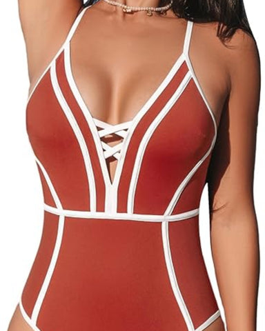 Monochrome Plunging Crossback Slim & Sculpt One-Piece