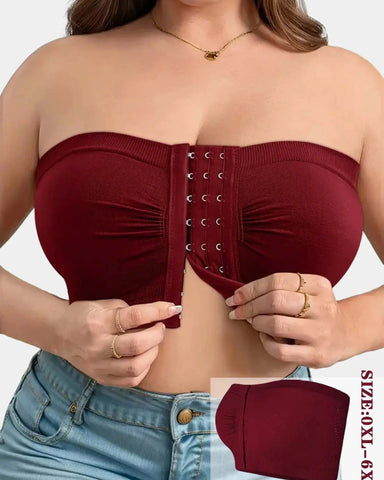 Plus Size Front Closure Wireless Full Coverage Supportive Sports Bra
