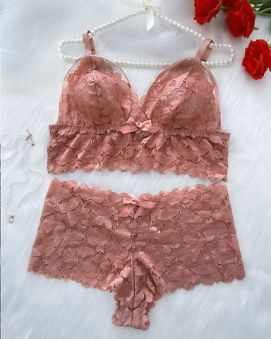 Seduluxe Plus Size Lace Lingerie Set  2-Piece Sexy Sleepwear