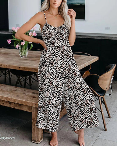 Plus Size Wide Leg Overall Jumpsuit with Pockets