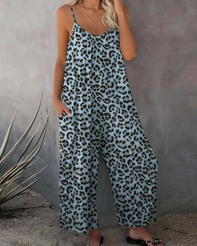 Plus Size Wide Leg Overall Jumpsuit with Pockets