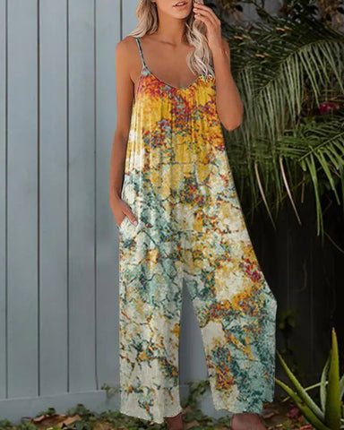 Plus Size Wide Leg Overall Jumpsuit with Pockets