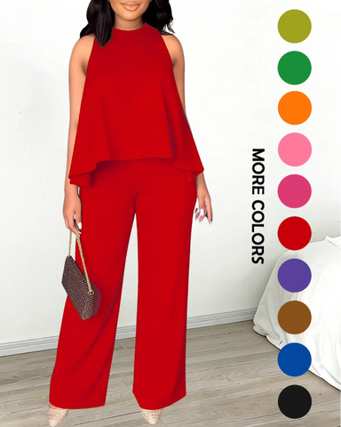 Women’s Halter 2PC Set Wide Leg Pants Summer Outfit