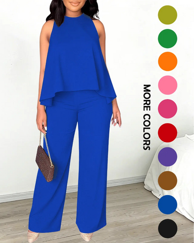 Women’s Halter 2PC Set Wide Leg Pants Summer Outfit