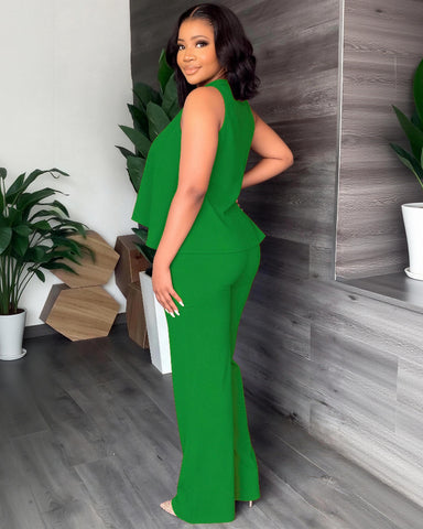 Women’s Halter 2PC Set Wide Leg Pants Summer Outfit