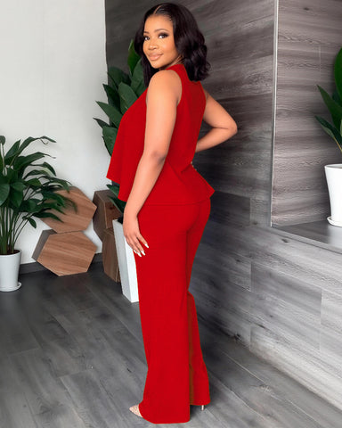 Women’s Halter 2PC Set Wide Leg Pants Summer Outfit