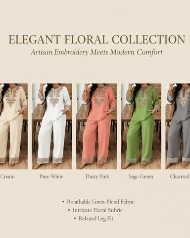 Women’s Ethnic 2-Piece Set: Long-Sleeve Lace Top & Dress