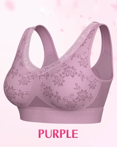 Women’s Wireless Lace Bra with Maximum Support