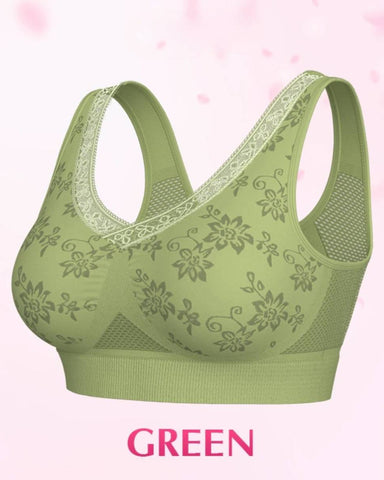 Women’s Wireless Lace Bra with Maximum Support