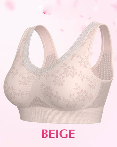 Women’s Wireless Lace Bra with Maximum Support