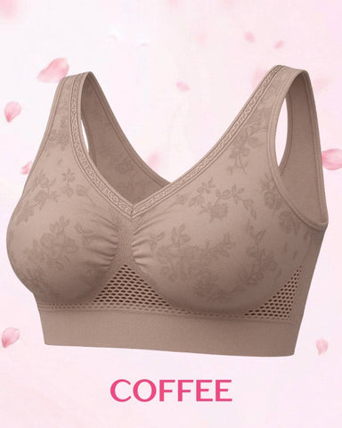 Women’s Wireless Lace Bra with Maximum Support