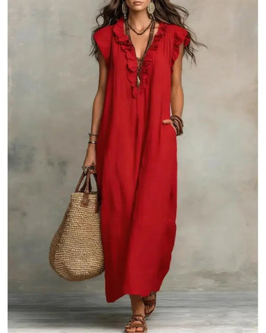 Women’s Boho Maxi Dress, Flowy Beach Dress