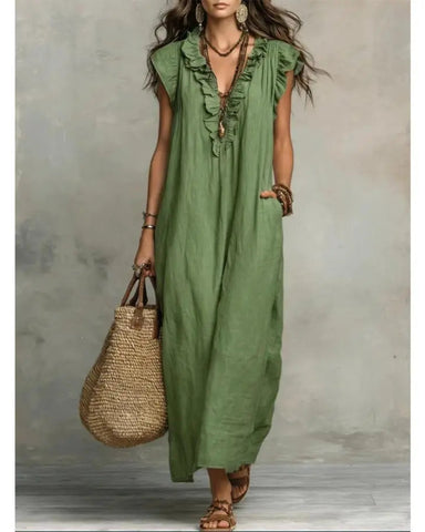 Women’s Boho Maxi Dress, Flowy Beach Dress