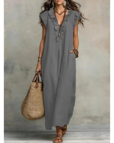 Women’s Boho Maxi Dress, Flowy Beach Dress