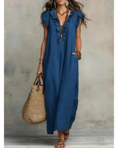 Women’s Boho Maxi Dress, Flowy Beach Dress