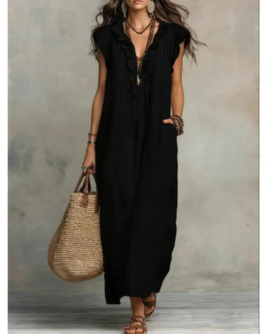 Women’s Boho Maxi Dress, Flowy Beach Dress