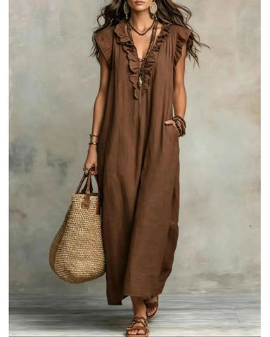 Women’s Boho Maxi Dress, Flowy Beach Dress