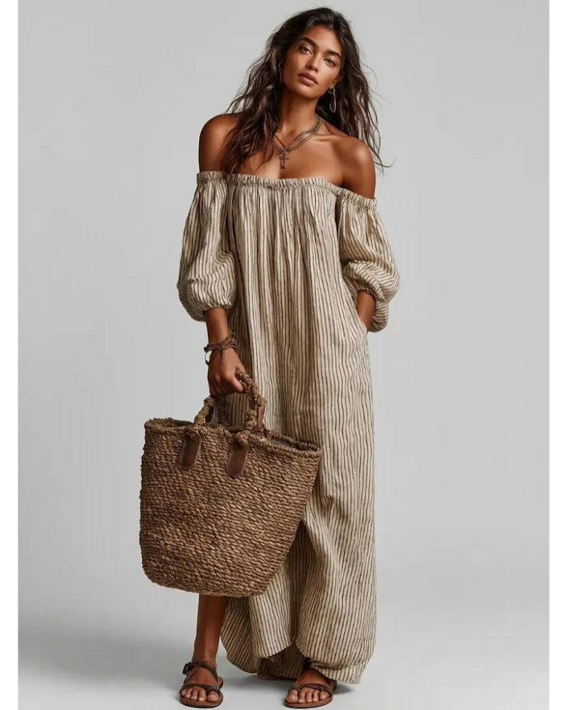 New Summer Arrival: Elegant Casual Loose-Fit Striped Dress