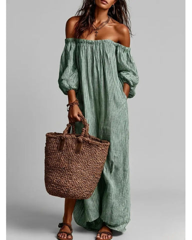 New Summer Arrival: Elegant Casual Loose-Fit Striped Dress