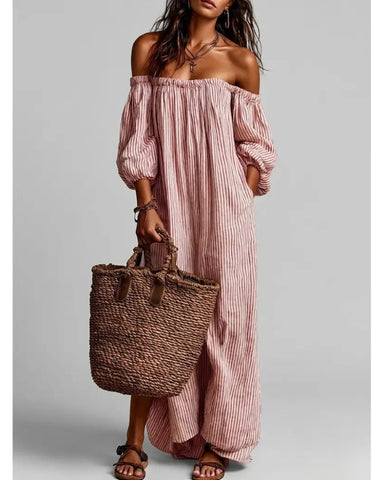 New Summer Arrival: Elegant Casual Loose-Fit Striped Dress