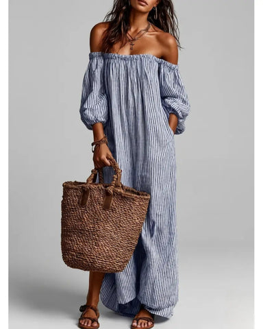 New Summer Arrival: Elegant Casual Loose-Fit Striped Dress