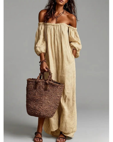New Summer Arrival: Elegant Casual Loose-Fit Striped Dress