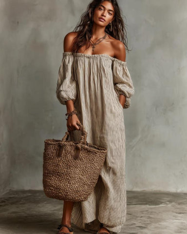 New Summer Arrival: Elegant Casual Loose-Fit Striped Dress