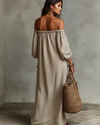 New Summer Arrival: Elegant Casual Loose-Fit Striped Dress