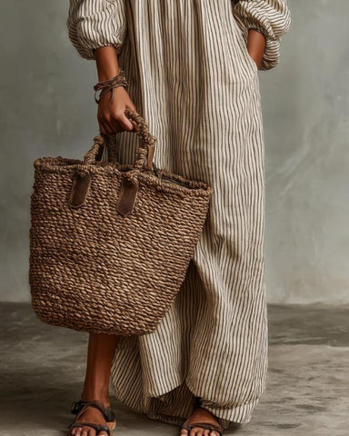 New Summer Arrival: Elegant Casual Loose-Fit Striped Dress