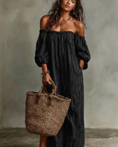 New Summer Arrival: Elegant Casual Loose-Fit Striped Dress