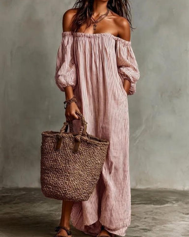 New Summer Arrival: Elegant Casual Loose-Fit Striped Dress