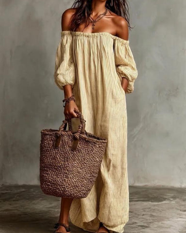 New Summer Arrival: Elegant Casual Loose-Fit Striped Dress