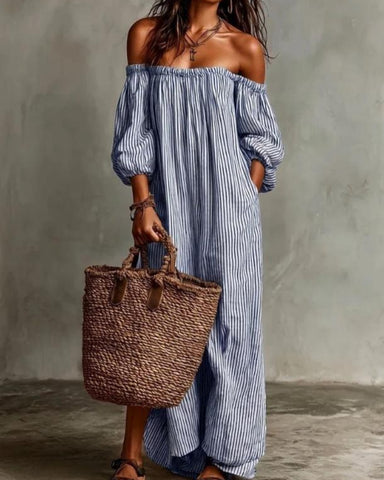 New Summer Arrival: Elegant Casual Loose-Fit Striped Dress