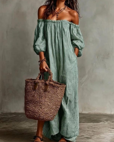 New Summer Arrival: Elegant Casual Loose-Fit Striped Dress