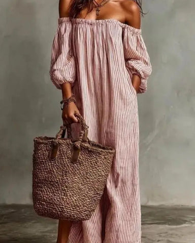 New Summer Arrival: Elegant Casual Loose-Fit Striped Dress