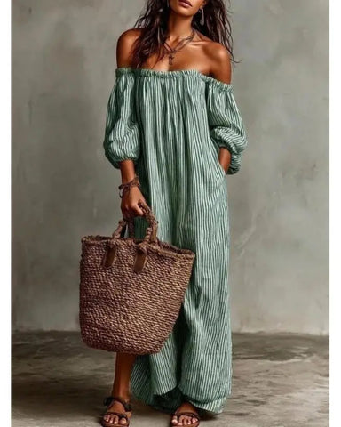New Summer Arrival: Elegant Casual Loose-Fit Striped Dress