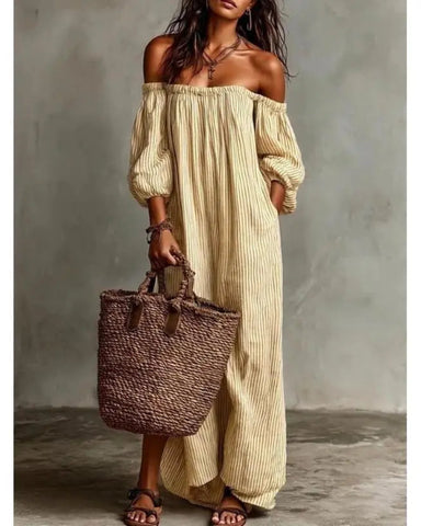 New Summer Arrival: Elegant Casual Loose-Fit Striped Dress