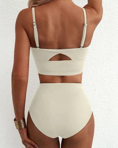 High Waisted Bikini Set – V Wire Tummy Control Adjustable Straps