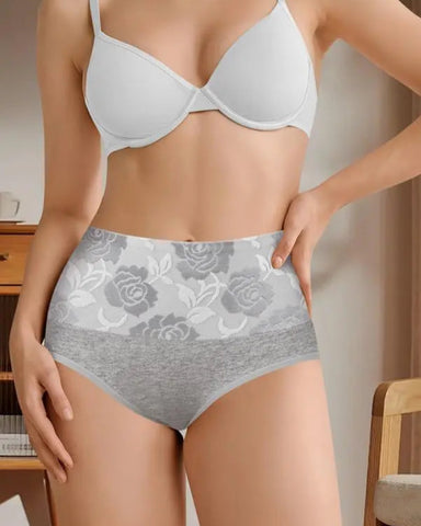 6-Pack Women’s High Waist Cotton Briefs, Tummy Control Printed Stretch Panties Set