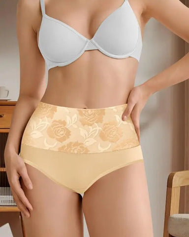 6-Pack Women’s High Waist Cotton Briefs, Tummy Control Printed Stretch Panties Set