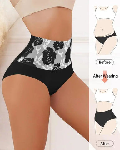 6-Pack Women’s High Waist Cotton Briefs, Tummy Control Printed Stretch Panties Set