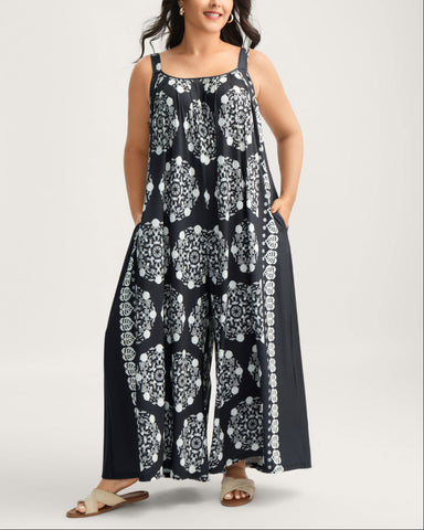 Sunlit Stretch Adjustable Strap Jumpsuit