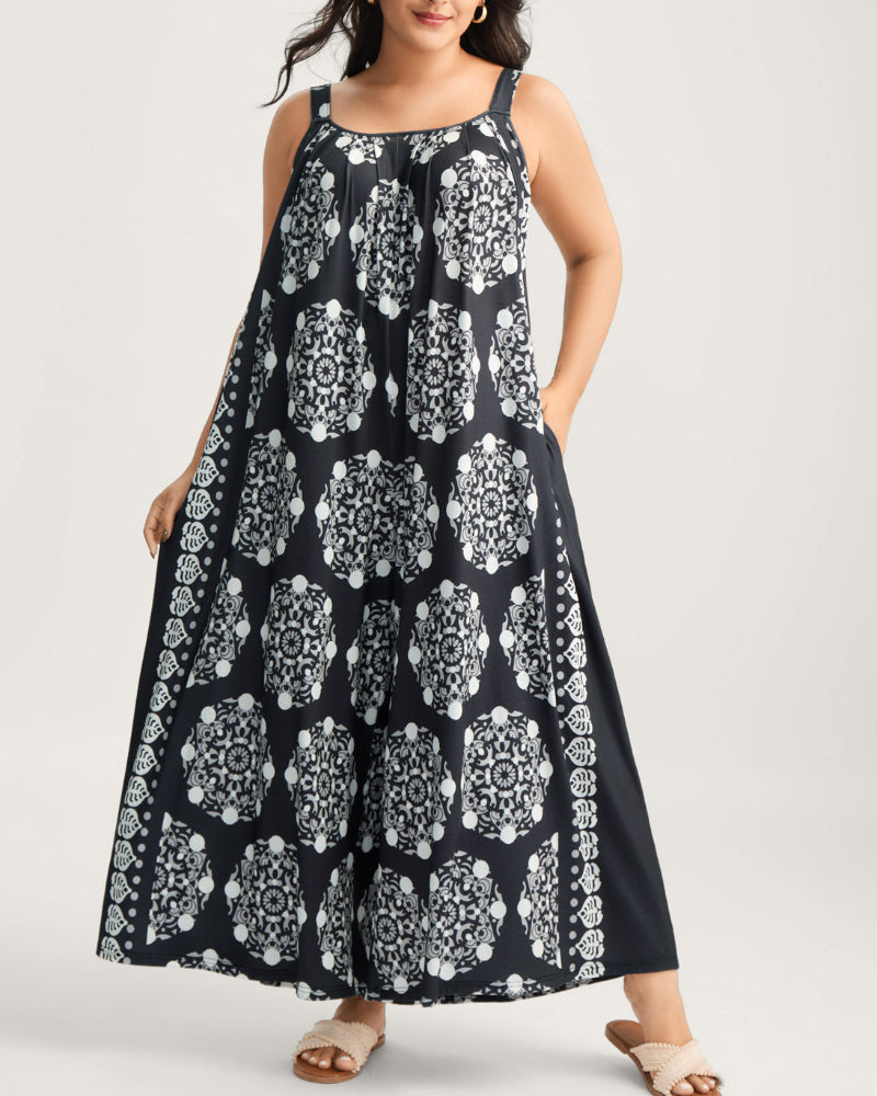 Sunlit Stretch Adjustable Strap Jumpsuit