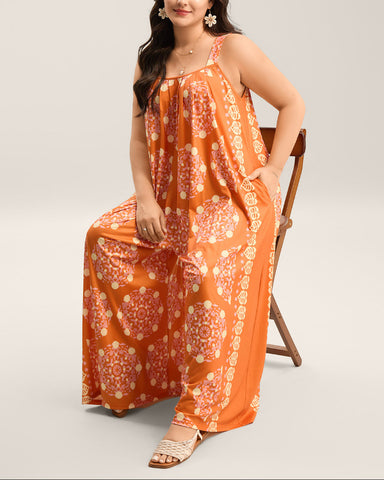 Sunlit Stretch Adjustable Strap Jumpsuit