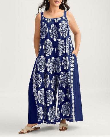 Sunlit Stretch Adjustable Strap Jumpsuit