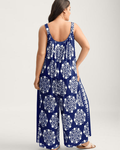 Sunlit Stretch Adjustable Strap Jumpsuit