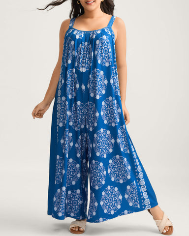 Sunlit Stretch Adjustable Strap Jumpsuit